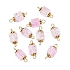 10Pcs Transparent Crackled Glass Cube Connector Charms PALLOY-JF03946-3