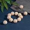Natural Unfinished Wood Beads WOOD-S651-25mm-LF-4