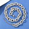13MM 304 Stainless Steel Textured Cable Chain Necklaces NJEW-Z105-02P-3