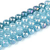 Anti-Tarnish Electroplate Glass Beads Strands GLAA-N064-8mm-11-1