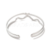304 Stainless Steel Heart Wave Cuff Bangles BJEW-L682-028P-2