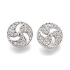 Brass Micro Pave Clear Cubic Zirconia Shank Buttons KK-H738-19P-1