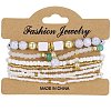 8Pcs 8 Styles Glass Seeded Beaded Stretch Bracelet Set WG2CB6D-02-3
