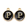 Golden Plated Alloy Charms LS-ENAM-S118-02P-1