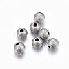 304 Stainless Steel Textured Beads STAS-F174-32P-C-1