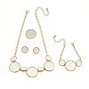 Alloy White Enamel Link Bracelets & Stud Earrings & Pendant Necklaces & Rings Sets FS-WG9902A-01-5