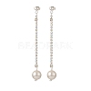 Brass Rhinstone Strass Chains Dangle Stud Earrings EJEW-TA00195-1