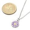 Alloy Enamel Sunflower Pendant Necklace with 304 Stainless Steel Chains NJEW-JN04412-02-3