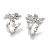 Bear & Star Brass Micro Pave Cubic Zirconia Cuff Earrings for Women EJEW-E310-18P-1