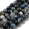 Faceted Natural Fire Crackle Agate Beads Strands G-F447-12mm-N09-2