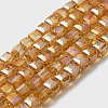 Electroplate Glass Beads Strands EGLA-D018-8x8mm-77-1
