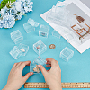 16Pcs Square Transparent Plastic Ring Viewer Magnifier Boxes CON-FG0001-26-3