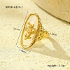 Preserved Flowers 304 Stainless Steel and Epoxy Resin Open Cuff Rings for Women FS-WGCF311-20-1