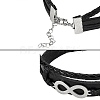 5Pcs 5 Styles Retro Leather Cord Multi-strand Bracelets BJEW-SZ0001-26-4