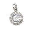925 Sterling Silver Pave Cubic Zirconia Pendants STER-B009-01B-04-1