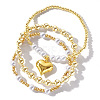 3pcs Bohemian Style Heart Brass Charm Bracelet Sets ET2959-1