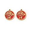 Ion Plating(IP) 304 Stainless Steel Red Enamel Charms STAS-M102-62G-1