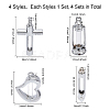 4 Sets 4 Style Wishing Bottle Glass Pendants GLAA-CA0001-50-2