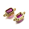 Real 18K Gold Plated Brass Micro Pave Cubic Zirconia Links Connectors ZIRC-L100-009G-08-2