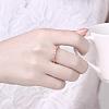 Romantic Korean Style Brass Cubic Zirconia Finger Rings for Valentine's Day RJEW-BB00556-01-5