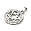 304 Stainless Steel with Rhinestone Pendants STAS-O005-27P-2