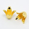 4-Petal Brass Flower Bead Caps KK-M010-02G-1