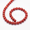 Synthetic Grass Coral Round Beads Strands X-CORA-E029-6mm-01-2