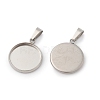 304 Stainless Steel Pendant Cabochon Settings STAS-I328-01E-P-2