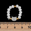 2Pcs Cat Shape Glass Beaded Beads Finger Rings WG1374D-03-3