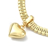 Brass Heart Charm Bracelets BJEW-F450-03G-3