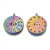 Rainbow Color 304 Stainless Steel Pendant Rhinestone Settings STAS-S119-071-3