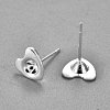 304 Stainless Steel Ear Stud Components STAS-G187-09S-2