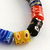 Column Handmade Millefiori Glass Beads Strands X-LK-R004-12-1