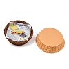 Food Newspaper Theme Resin Cabochons RESI-C075-01-2