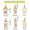 DICOSMETIC 12Pcs 2 Style Brass Pendants KK-DC0001-86-2