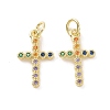 Brass Micro Pave Colorful Cubic Zirconia Pendants KK-E068-VF126-2