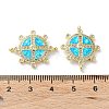 Rack Plating Brass Micro Pave Clear Cubic Zirconia Connector Charms KK-C041-29G-3
