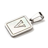 Vacuum Plating 304 Stainless Steel Pave Natural White Shell Pendants STAS-S130-03P-V-2