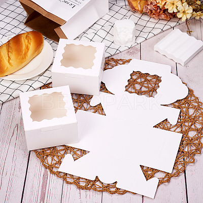 Square Paper Biscuit Boxes with Lace Edged Square Clear Window CON-TAC0001-12A-01-1
