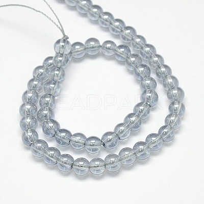 Electroplate Crystal Glass Round Beads Strands EGLA-F037-6mm-A05-1
