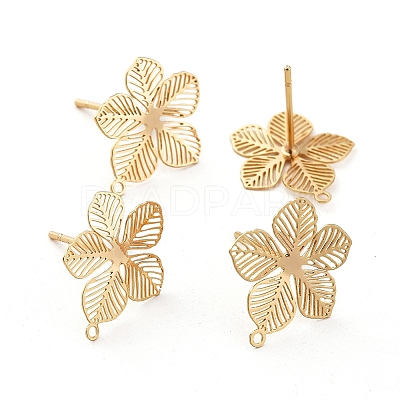 Brass Stud Earring Findings X-KK-S345-257G-1