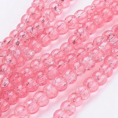 Crackle Glass Beads Strands X-CCG-Q001-4mm-03-1