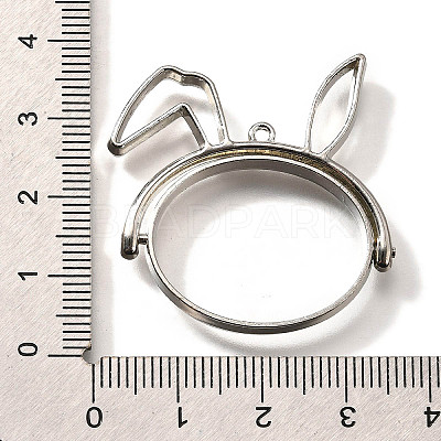 Rabbit Rotatable Alloy Swivel Open Back Bezel Pendants PALLOY-I223-19P-1