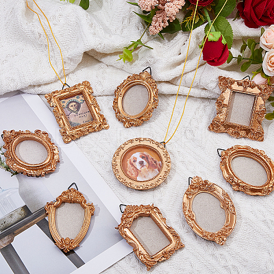 9 Bags 9 Styles Resin Hanging Photo Frame AJEW-DC0003-81-1