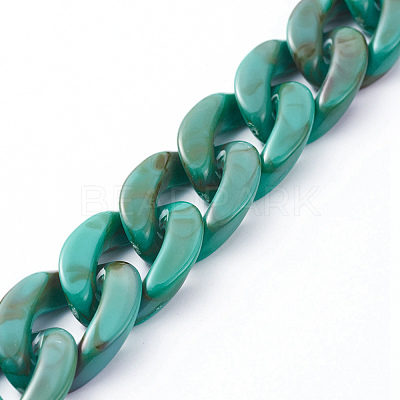 Handmade Acrylic Curb Chains X-AJEW-JB00679-01-1