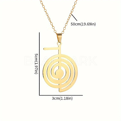 304 Stainless Steel Reiki Spiral Symbol Pendant Cable Chain Necklaces FS-WG85938-02-1