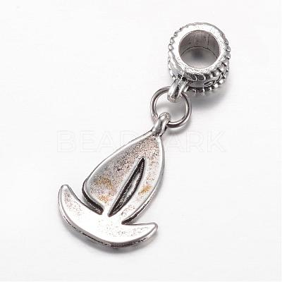 Tibetan Style Alloy European Dangle Charms PALLOY-P113-02-1