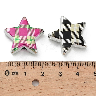 UV Plating Printed Opaque Acrylic Beads OACR-D316-03B-1