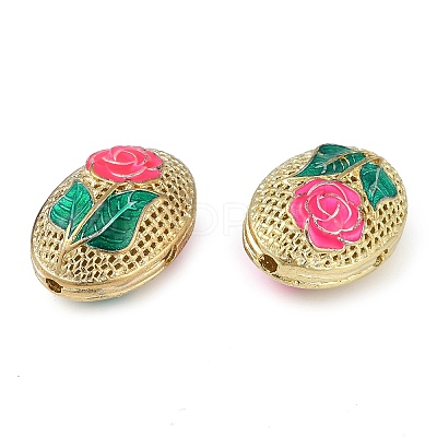 Rack Plating Brass Enamel Beads KK-P276-26C-07G-1