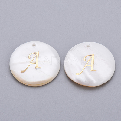 Freshwater Shell Pendants SHEL-Q018-01-G-1